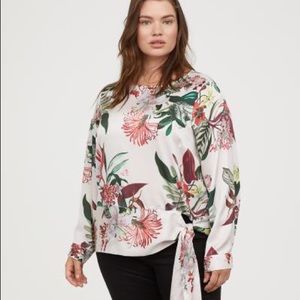 Cream & floral blouse